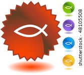 Jesus fish web button icon isolated on a background.