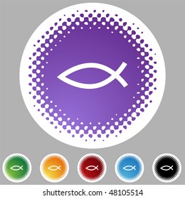Jesus fish web button icon isolated on a background.