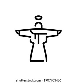 Jesus, God, Angel Icon Logo Illustration Vector Isolated. Christ and Easter Icon-Set. Suitable for Web Design, Logo, App, and UI. Editable Stroke and Pixel Perfect. EPS 10.