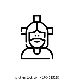 Jesus, God, Cross Icon Logo Illustration Vector Isolated. Christ and Easter Icon-Set. Suitable for Web Design, Logo, App, and UI. Editable Stroke and Pixel Perfect. EPS 10.
