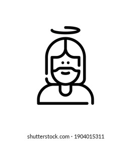 Jesus, God Icon Logo Illustration Vector Isolated. Christ and Easter Icon-Set. Suitable for Web Design, Logo, App, and UI. Editable Stroke and Pixel Perfect. EPS 10.