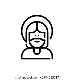 Jesus, God Icon Logo Illustration Vector Isolated. Christ and Easter Icon-Set. Suitable for Web Design, Logo, App, and UI. Editable Stroke and Pixel Perfect. EPS 10.