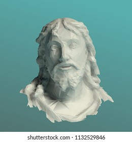 Jesus Head Vector 3D Rendering