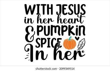 with jesus in her heart and pumpkin spice in her -  Coffee restaurant brochure vector, coffee shop menu design. Vector  template with hand-drawn graphic. Coffee flyer.