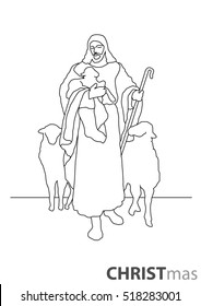 jesus from holy in christmas day for christian graphic art outline vector