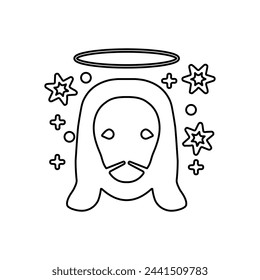 Jesus icon on a white background, vector illustration