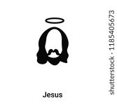 Jesus icon vector isolated on white background, logo concept of Jesus sign on transparent background, filled black symbol