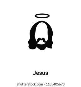 Jesus icon vector isolated on white background, logo concept of Jesus sign on transparent background, filled black symbol