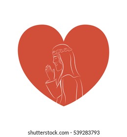 Jesus inside heart design