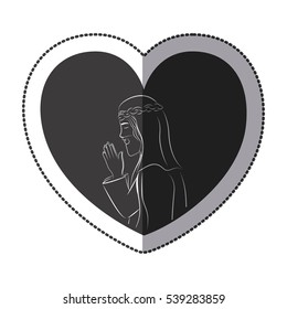 Jesus inside heart design