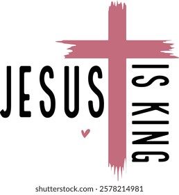 Jesus Is King - Retro Christian Valentine t-shirt design, Valentine t-shirt design, Retro Religious Valentine png, Happy Valentine's day T-shirt Design, Jesus T-shirt Design