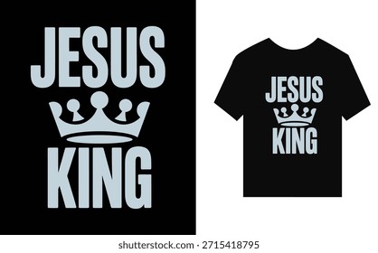 Design de camisa Jesus King com logotipo da coroa
