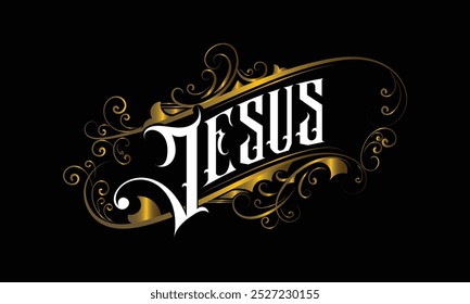JESUS lettering custom style design