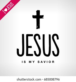 Jesus. Lettering. Vector illustration.