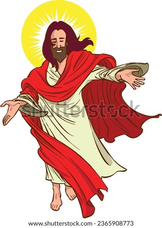 Jesus levitating in religious apparition