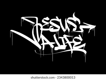 JESUS A LIFE word graffiti tag style