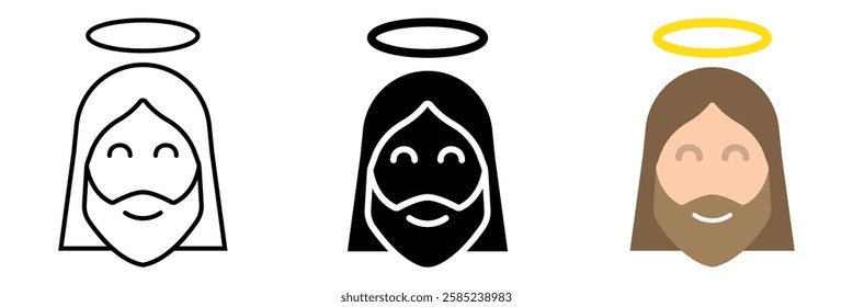 Jesus line icon collection, easter and holiday, christ icon set vector graphics, a linear pattern on a white background, eps 10.