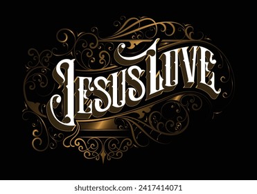 JESUS LOVE lettering custom template design