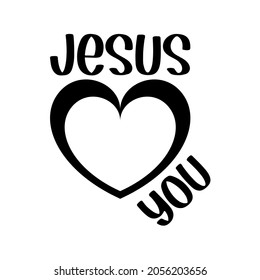 Jesus love you. Isolated Vector Quote
