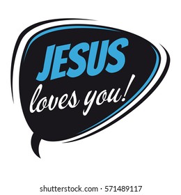 jesus loves you retro speech bubble