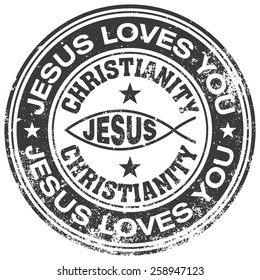 jesus loves you rubber stamp