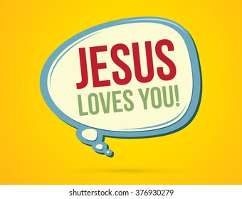 Jesus loves you text in balloons graphic vector.