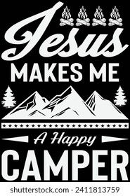 
Jesus Makes Me A Happy Camper eps cut file for cutting machine
