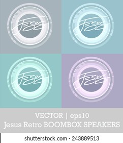 Jesus music speaker boombox worship icon | Vector EPS 10