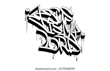 JESUS IS MY LORD graffiti tag style design