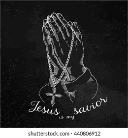 Jesus is my savior, Religious poster of faith in God. Vector religions jesus illustration.