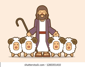 Jesus is my shepherd graphic vector