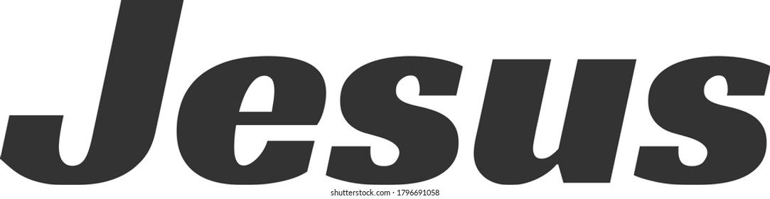 Jesus name Tattoo Design, Typography for print or use as poster, card, flyer or T Shirt 