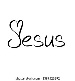 Jesus name text, typography for print or use as poster, flyer or T shirt
