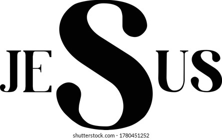Jesus name, Typography for print or use as poster, card, flyer or T Shirt 