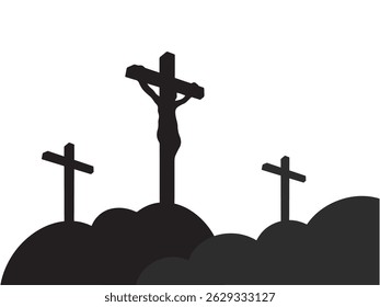 Jesus on the Cross Black and White