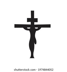 jesus on cross isolated on white background
