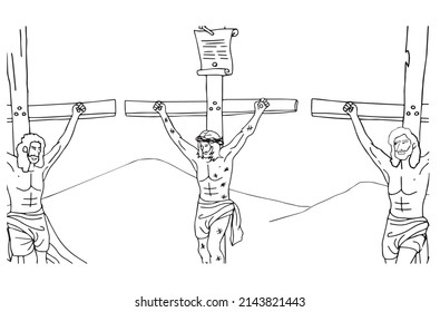 Jesus on the cross, Vector background for Easter day.