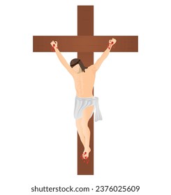 Jesus  on cross in white isolated 