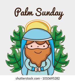 jesus with palm branches to catholic religion