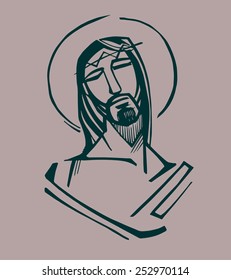 Jesus at the Passion  Hand drawn vector illustration or drawing of Jesus Christ at the Passion