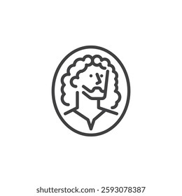 Jesus Portrait line icon. linear style sign for mobile concept and web design. Jesus face outline vector icon. Symbol, logo illustration. Vector graphics
