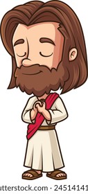 Jesus jesus praying vector illustration