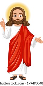 Jesus preaching in standing position character illustration