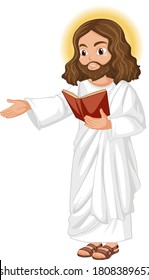 Jesus preaching in standing position character illustration