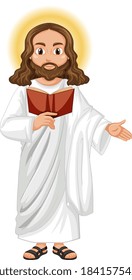 Jesus preaching in standing position character illustration