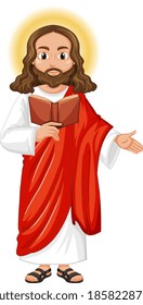 Jesus preaching in standing position character illustration
