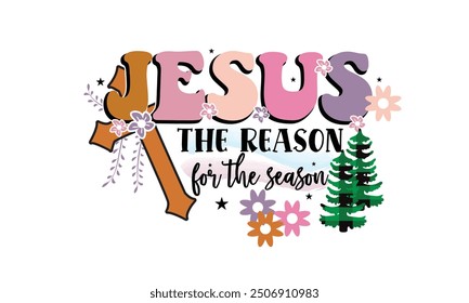 Jesus der Grund für die Saison Retro PNG T-Shirt Design