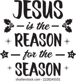 Jesús es la razón del archivo vector de temporada, diseño de svg navideño