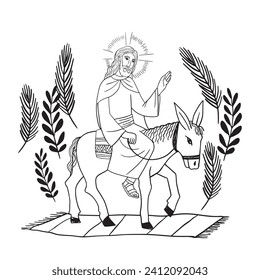 Jesus Riding Into Jerusalem On a Donkey