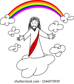 jesus risen to heaven christian concept easter - vector 